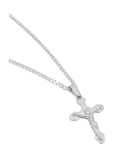 Nialaya - Necklace With Crucifix Pendant In Silver - Kaelakeed - 22'