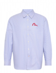 Evisu - Ht, Ls Oxford Shirt W/ Black Seagull Print - Oxfordi s&auml;rgid - M