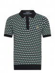 Fred Perry - Geometric Knitted Shirt - L&uuml;hikeste varrukatega kootud polos&auml;rgid - XXL