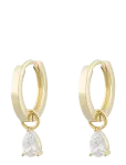 SN&Ouml; Of Sweden - Trinity Drop Pendant Ring Ear G/Clear - Onesize - R&otilde;ngad - ONE SIZE