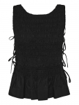 Ganni - Cotton Poplin Smock Tie String Top - Varrukateta - 32