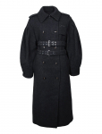 Ganni - Belted Double Breasted Coat - Villased mantlid - 38