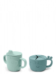 Done By Deer - Peekaboo Spout/Snack Cup Set Deer Friends Blue - Nokaga tasssid - ONE SIZE