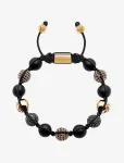 Nialaya - Men's Beaded Bracelet With Matte Onyx And Black/Gold Cz Diam - K&auml;ev&otilde;rud - M 17 cm