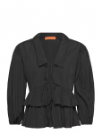 STINE GOYA - 2342 Pleated Poly, Balloon Sleeve Tie Top - Pikkade varrukatega - XL