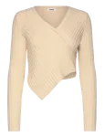 Monki - Knitted Wrap-Shaped Asymmetric V-Neck Sweater - Džemprid - XXS
