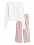 Tommy Hilfiger - Ls Tee Pointelle Poplin Pj Set - Pidžaamad (komplektid) - M