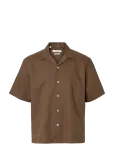 Selected - Slmrlxclay Linenblend Ss Shirt Res Noos - Vabaaja s&auml;rgid - S