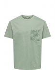 ONLY & SONS - Onsfred Stripe Life Rlx Leaf Ss Pckt Tee - L&uuml;hikeste varrukatega - XXL