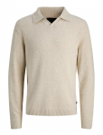 Jack & Jones - Jprblamaverick Knit Split Neck Styd Aw25 - Pikkade varrukatega kootud polos&auml;rgid - XXL
