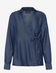Lexington Clothing - Classic Fit Lyocell Wrap Blouse - Pikkade varrukatega - M