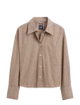 GAP - Organic Cotton Poplin Oversized Crop Shirt - Pikkade varrukatega - L