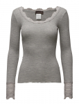 Rosemunde - Rwbenita Silk Ls O-Neck Lace T-Shirt - Pikkade varrukatega - L
