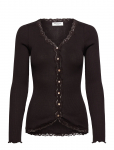 Rosemunde - Rwbabette Silk Ls V-Neck Lace Cardi - Kardiganid - M