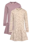 Minymo - Sweat Dress Ls (2-Pack) - Pikkade varrukatega vabaajakleidid - 80