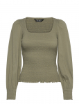 Lauren Ralph Lauren - Smocked Jersey Blouson-Sleeve Top - Pikkade varrukatega - M