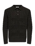 ONLY & SONS - Onskicker Life Rlx  Ls Cabel Polo Knit - Pikkade varrukatega kootud polos&auml;rgid - M