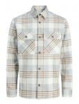 Jack & Jones - Jprrayle Melange Check L/S Overshirt Sn - Pealiss&auml;rgid - L