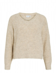 Vila - Vilampe V-Neck L/S Knit Top-Noos - Džemprid - XXL