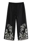 Lindex - Trousers Nilla Embroidery - Poolpikad p&uuml;ksid - XS