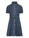 Ralph Lauren Kids - Belted Cotton Denim Shirtdress - L&uuml;hikeste varrukatega vabaajakleidid - 132-135