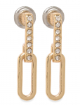 Pilgrim - Elise Oval Link Crystal Earrings Gold-Plated - Needid - ONE SIZE