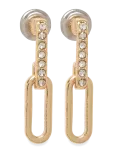 Pilgrim - Elise Oval Link Crystal Earrings Gold-Plated - Needid - ONE SIZE