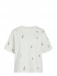 Vila - Vimonie Floral Emb S/S O-Neck/R - L&uuml;hikeste varrukatega - S