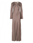 Malina - Carolina Flared Sleeve Satin Maxi Dress - Maksikleidid - 46