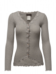 Rosemunde - Rwbabette Silk Ls V-Neck Lace Cardi - Kardiganid - XL