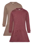 Minymo - Sweat Dress Ls (2-Pack) - Pikkade varrukatega vabaajakleidid - 80