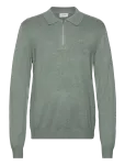 Lindbergh - Ecovero L/S Zip Polo - Pikkade varrukatega kootud polos&auml;rgid - M