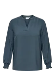 ONLY Carmakoma - Carmetta L/S V-Neck Top Wvn Noos - Pikkade varrukatega - 54