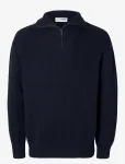Selected - Slhdry Ls Knit Relaxed Half Zip - Poolpika lukuga džemprid - L