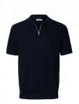 Selected - Slmcran Ss Knit Structure Zip Polo Noos - L&uuml;hikeste varrukatega - XXL