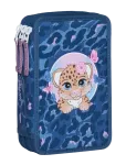 Beckmann Norway - Three Section Pencil Case With Content, Cheeta - Pinalid - ONE SIZE