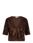 Vila - Vibelieve S/S Tie Sequins Top/Ptyka - L&uuml;hikeste varrukatega - 34