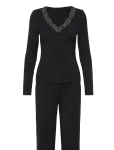 Hunkem&ouml;ller - Pj Ls Jersey Modal Lace Nana - Pidžaamad (komplektid) - XXL