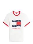 Tommy Jeans - Tjm Reg Waving Flag Ss Ringer T - L&uuml;hikeste varrukatega - M