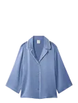 Calvin Klein - Satin Ss Shirt - Topid - XS