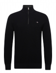Gant - Micro Textured Cotton Half Zip - Poolpika lukuga džemprid - XXXL