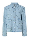Pieces - Pcflora Ls Denim Emb Shirt Noos - Teksas&auml;rgid - XS