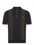 Fred Perry - Panel Detail Knitted Shirt - L&uuml;hikeste varrukatega - XXL
