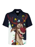 Lindbergh - Aop Christmas Viscose Shirt S/S - Vabaaja s&auml;rgid - XXL