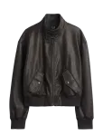GAP - Cropped Leather Bomber Jacket From The Gap Collection - Nahk - XL
