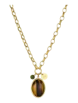 Bud To Rose - Retro Long Necklace Brown/Green/Gold - Statement kaelakeed - ONE SIZE