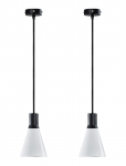 Dyberg Larsen - Gent Pendels&aelig;t 2 Stk. Mat Sort/ Opal - Rippvalgustid - H22CM