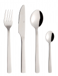 Aida - Raw - Bestik 16 Dele S&aelig;t Blank St&aring;l 4 X (Kniv, Ske, Gaffel, Kaffeske) Gave&aelig;ske - S&ouml;&ouml;giriistade komplektid - ONE SIZE