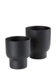 House Nordic - Liv - Flowerpots, Metal, Black, Set Of 2 - Lillepotid - 19X16X16CM