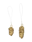 House Doctor - Christmas Ornament, Hdcone, Gold - J&otilde;ulukuulid ja kuuseehted - 6.5X4.7X1CM